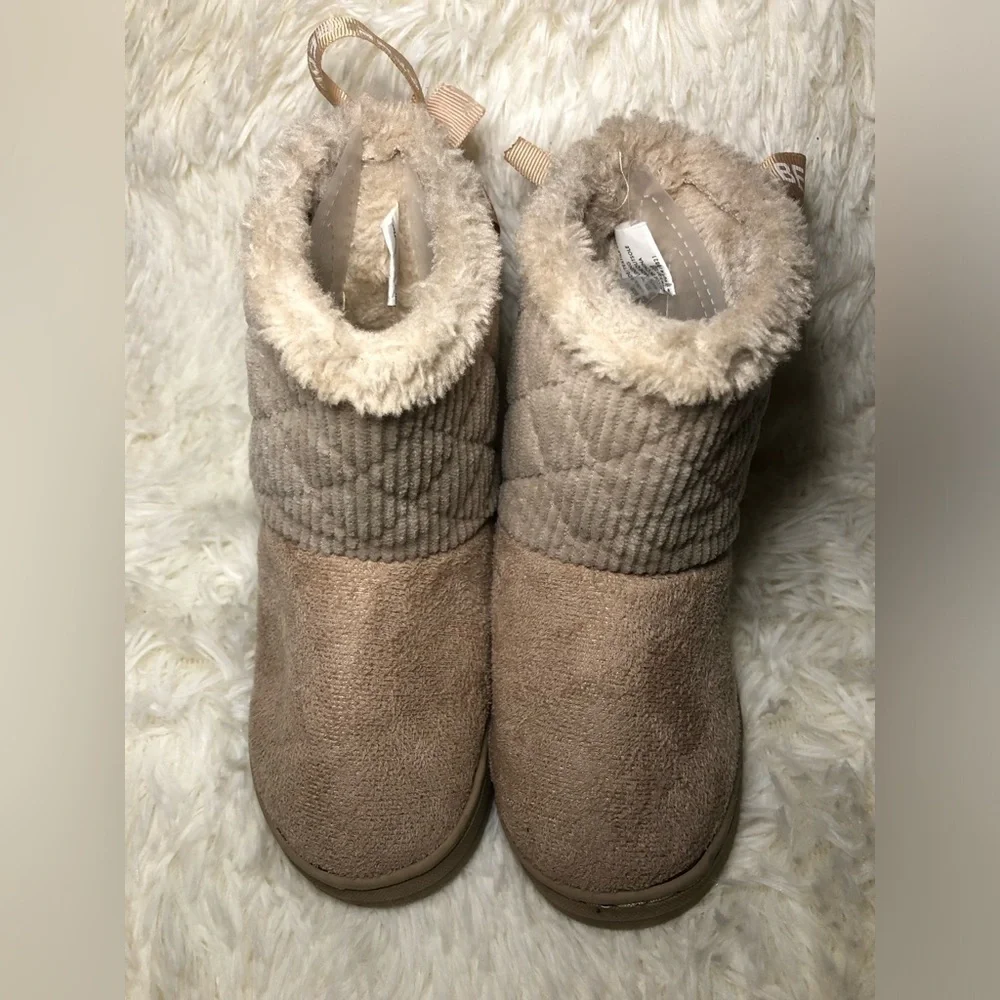 Bebe Kids Beige Boots with Logo Ribbon
